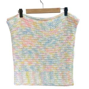 Crochet Handmade Baby Blanket Lap Blanket Pastel Colors Size Approx 48” x 48”